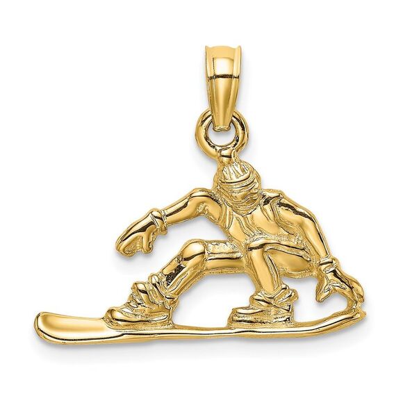 10k Yellow Gold Snowboarder Charm,All Products : American Fashion Style Bags On Sale